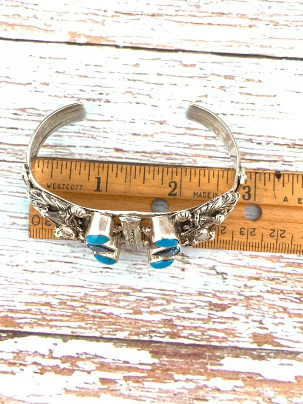 Horse Navajo Native American 925 Silver Turquoise Blue Topaz Running Bear J1424